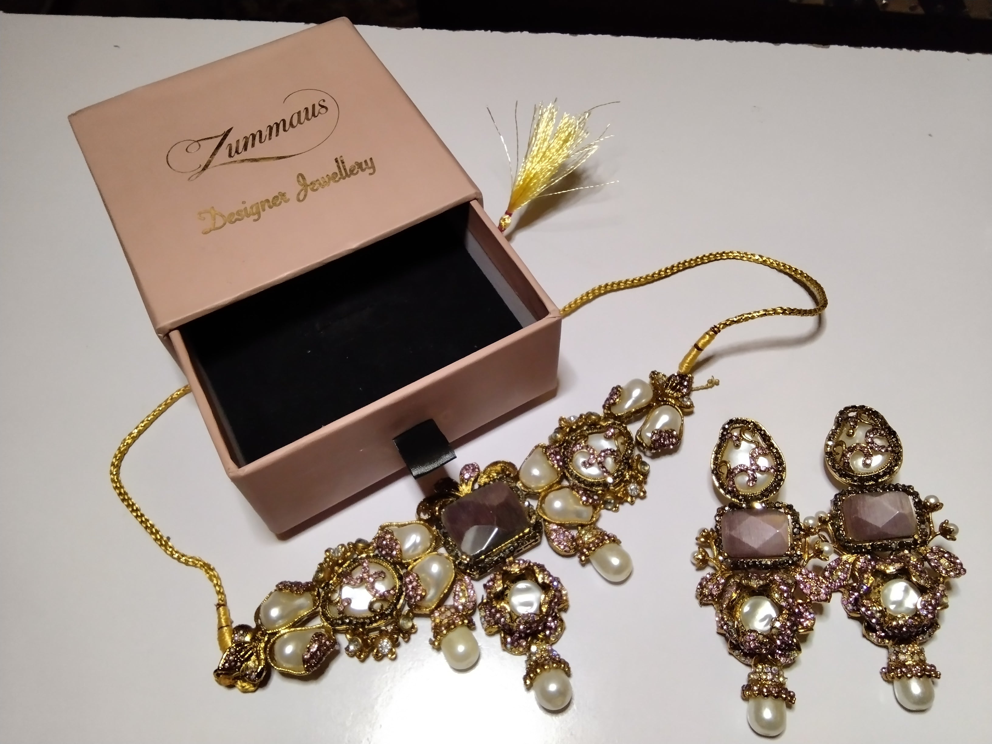 Turkish Choker Mother of Pearl set (Lilac/Purple) CODE: CS - 02