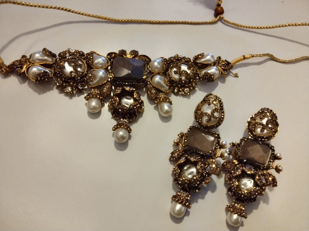 Turkish Choker Mother of Pearl set (Lilac/Purple) CODE: BS - 01