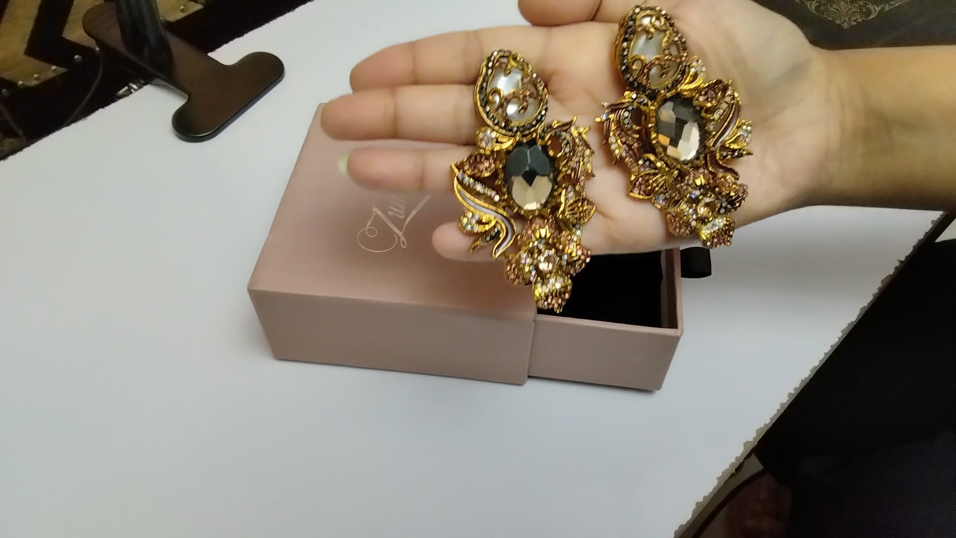 Turkish Pearl long Mala set (Champagne) CODE: CS - 01