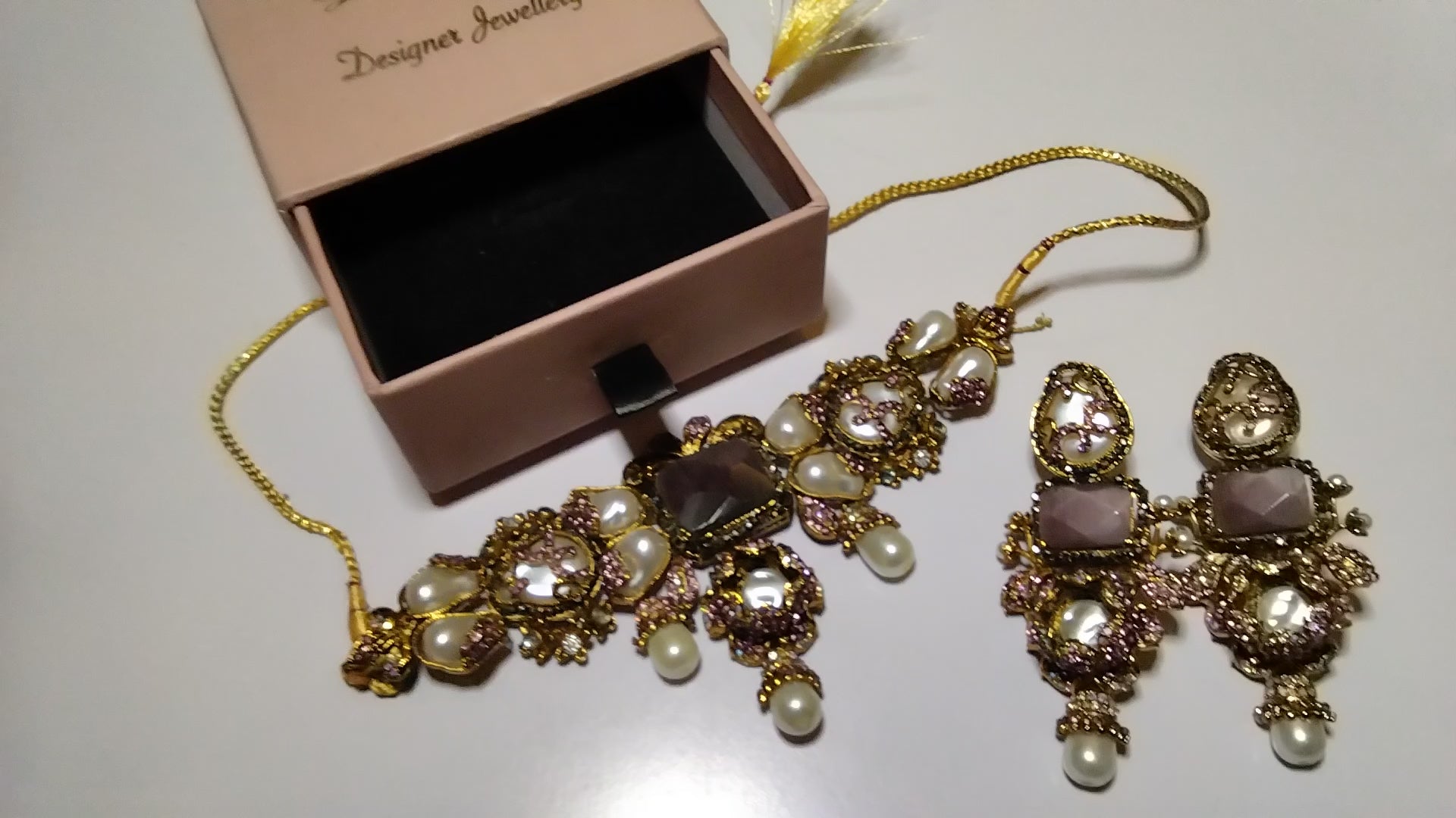 Turkish Choker Mother of Pearl set (Lilac/Purple) CODE: CS - 02